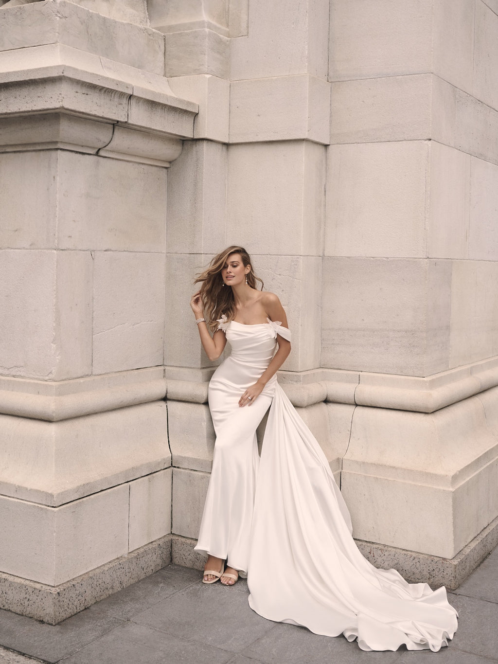 maggie sottero off the shoulder dress 23MW115 - Maggie Sottero