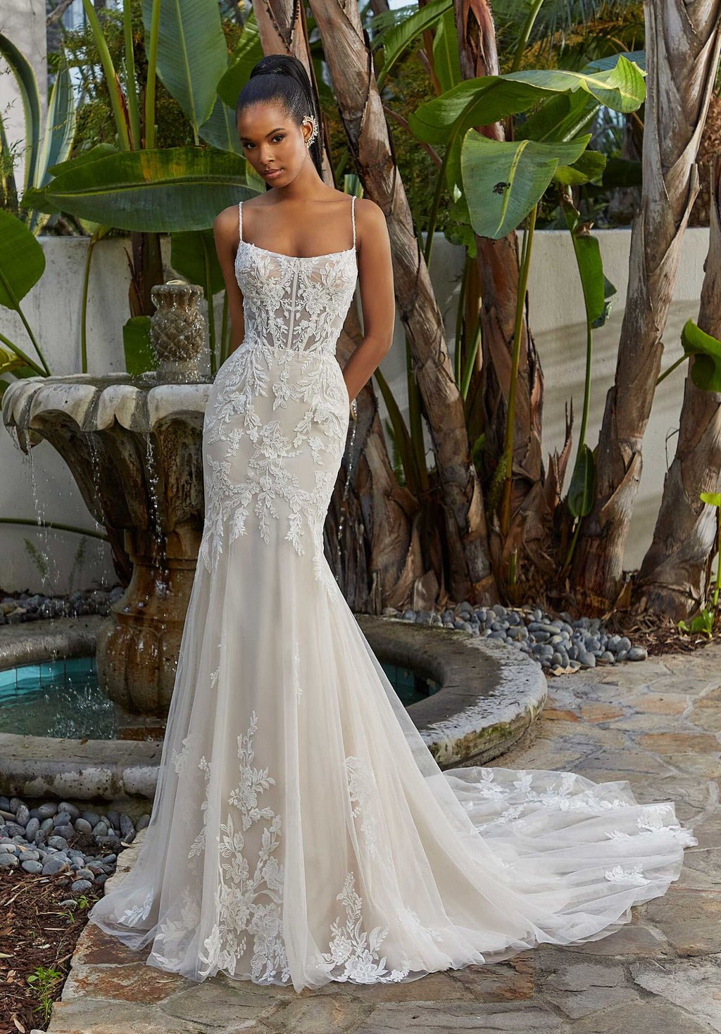サテンレーススリップドレス MIESROHE ミースロエ 2534 - Mori Lee - Miley – Romashka Bridal